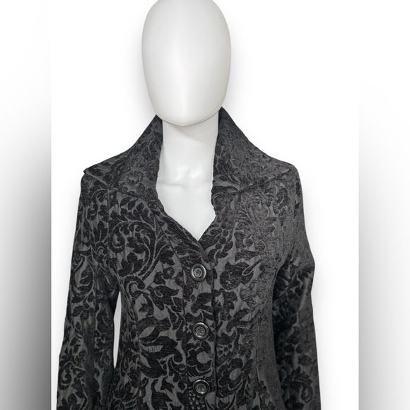 Desigual Black Brocade Coat - Picture 4 of 11